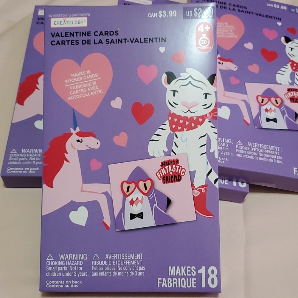 4 Boxes. Sticker Cards.